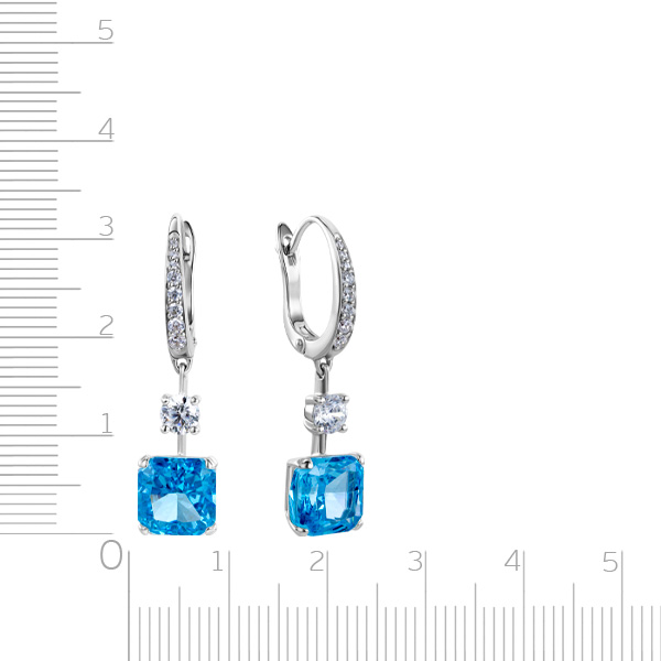 Серьги с английским замком из серебра с цирконием