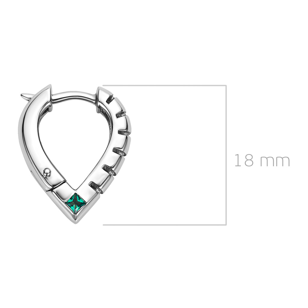 Серьги из серебра с фианитом