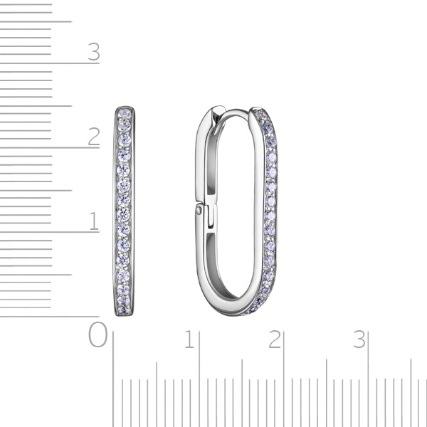 Серьги Конго из серебра с фианитом