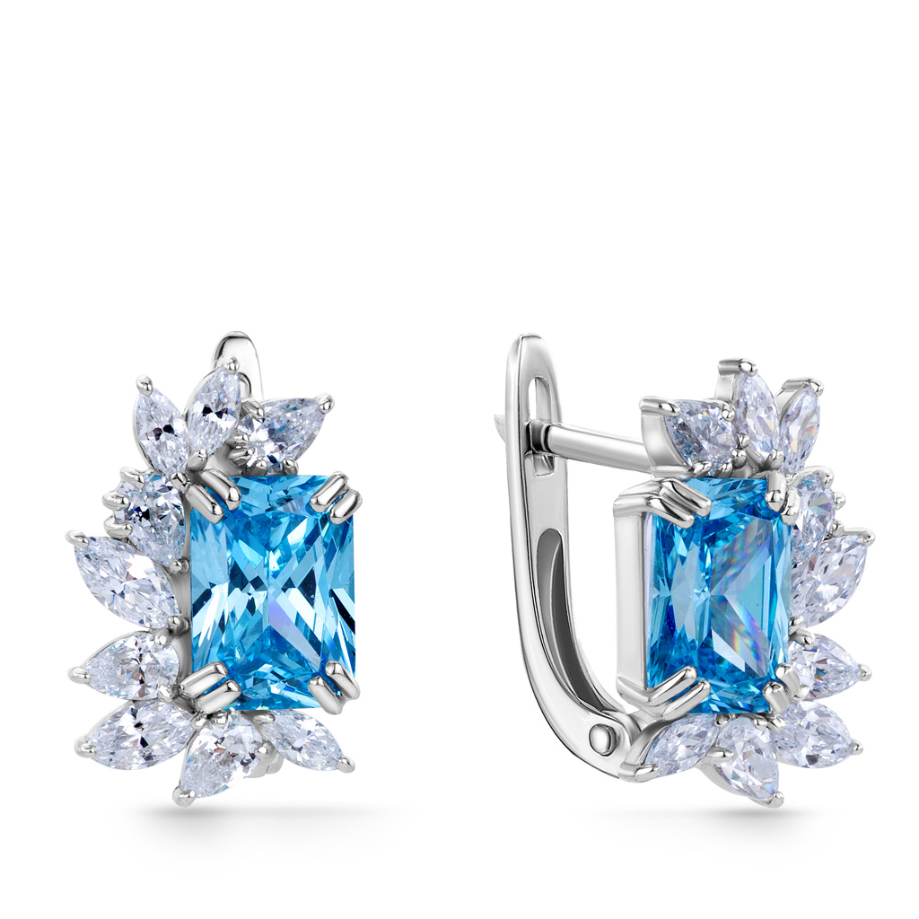 Серьги с английским замком из серебра