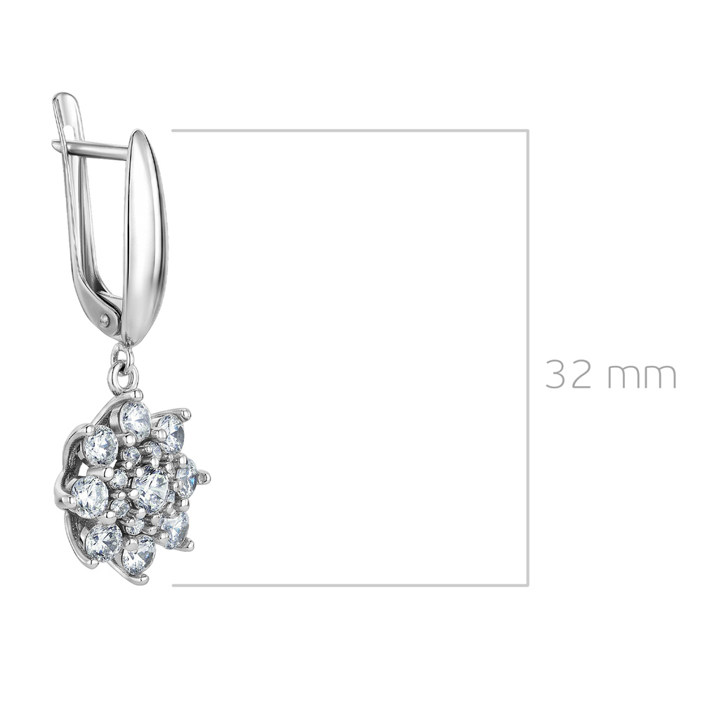 Серьги с английским замком из серебра