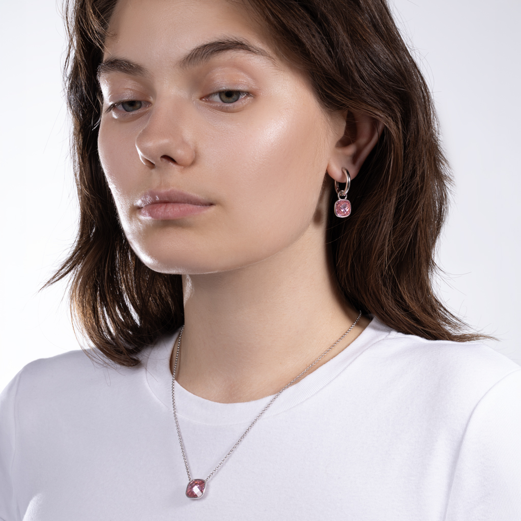 Серьги Конго из серебра с фианитом