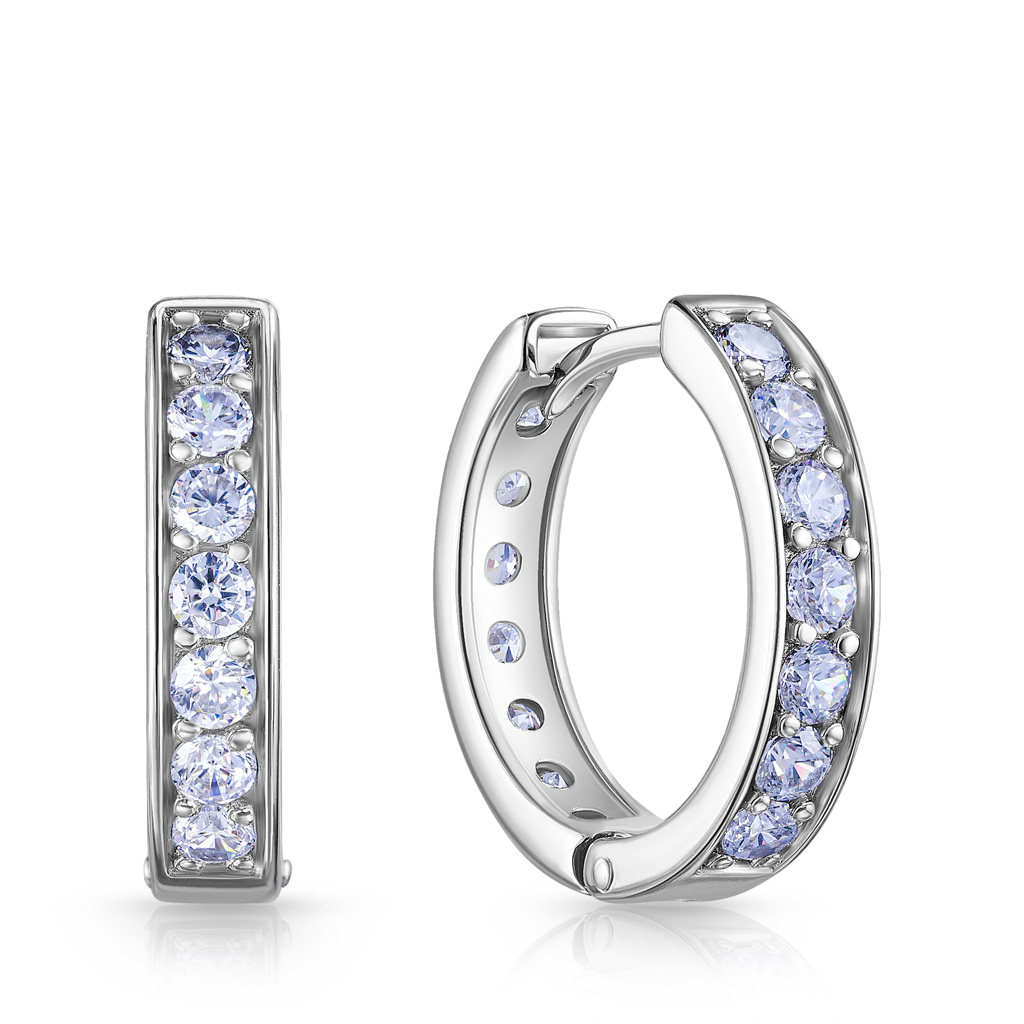 Серьги Конго из серебра с фианитом