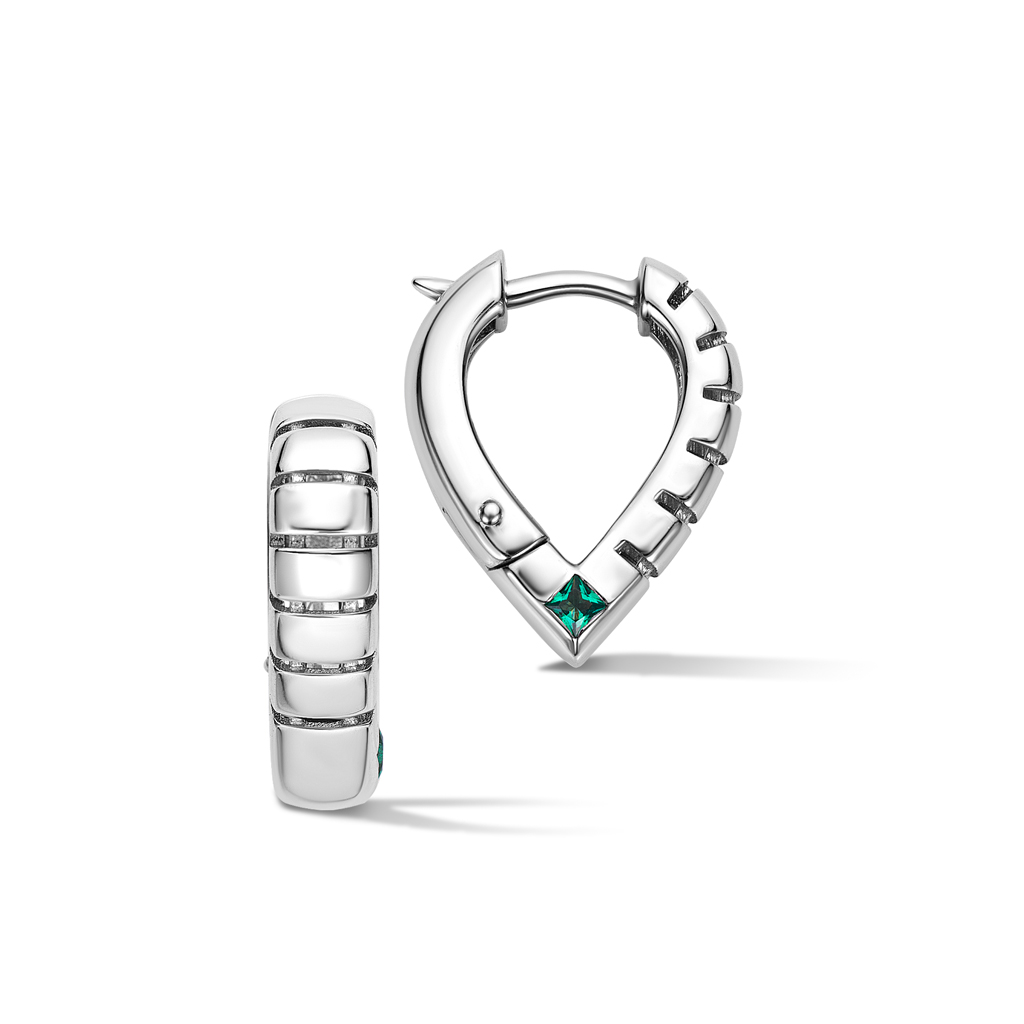 Серьги из серебра с фианитом