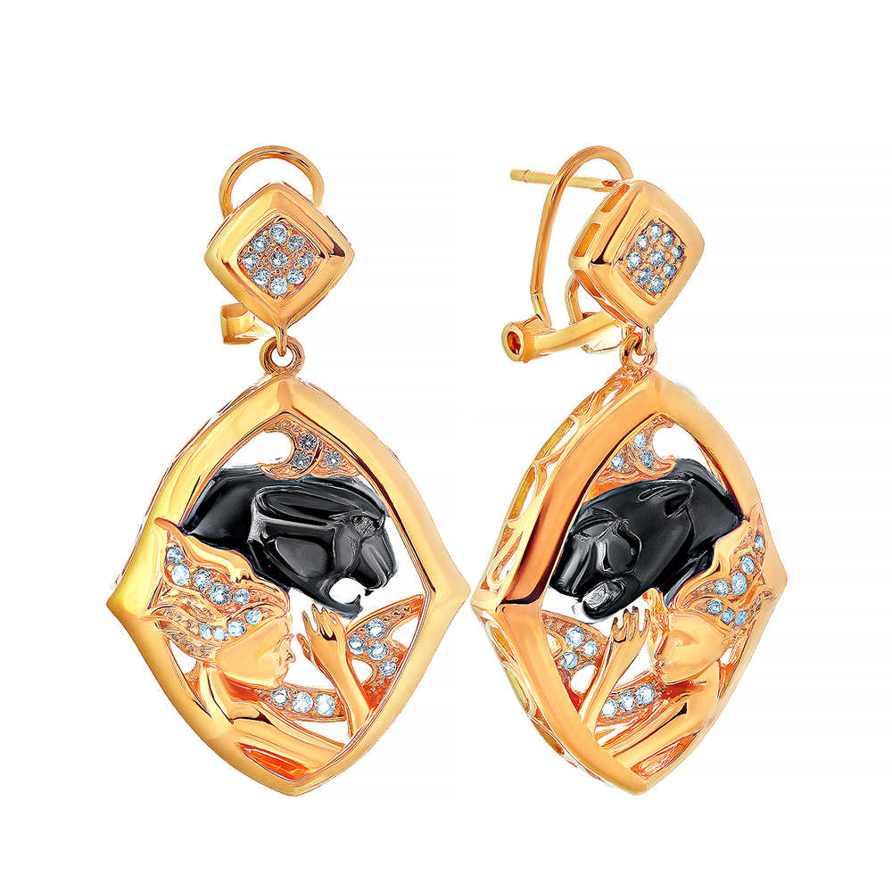 Серьги из серебра с топазом