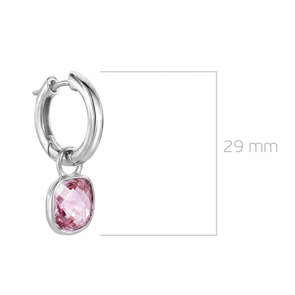 Серьги Конго из серебра с фианитом